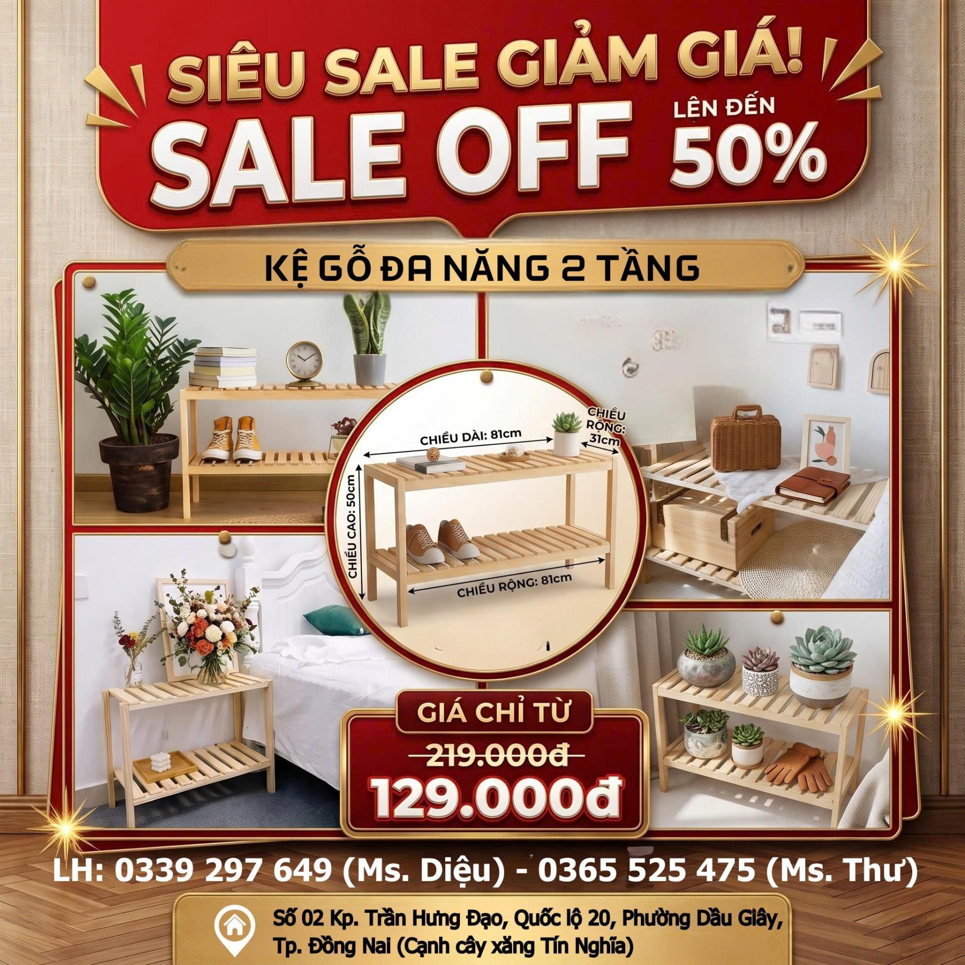 kệ gỗ 2 tầng